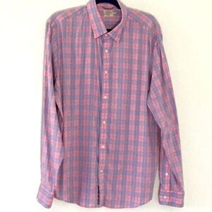 Faherty Men’s Long Sleeve Cotton Blend Button Down Plaid Shirt. Incredibly soft!